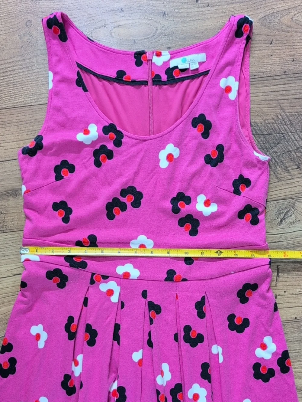 Boden Joanna Ponte Dress, Pink With Daisies, Sleeveless Summer Size 8P - Picture 8 of 11